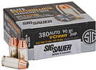 Sig 380ACP 90Gr Elite V-Crown JHP Ammo 20 Round